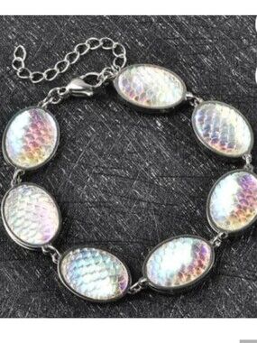 🆕️ MERMAID BRACELET - SIMULATED AURORA BOREALIS  MYSTIC TOPAZ DISCO BALL THEME